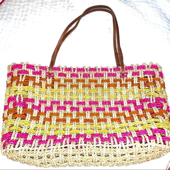 Vintage | Bags | Vintage Large Straw Beach Tote Summer Bag | Poshmark